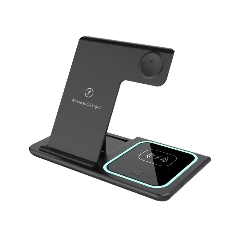 200W 3 in 1 Wireless Charger Stand Pad Foldable Fast Charging Station Dock for Iphone 16 15 14 13 12 11 X 8 Apple Watch Airpods