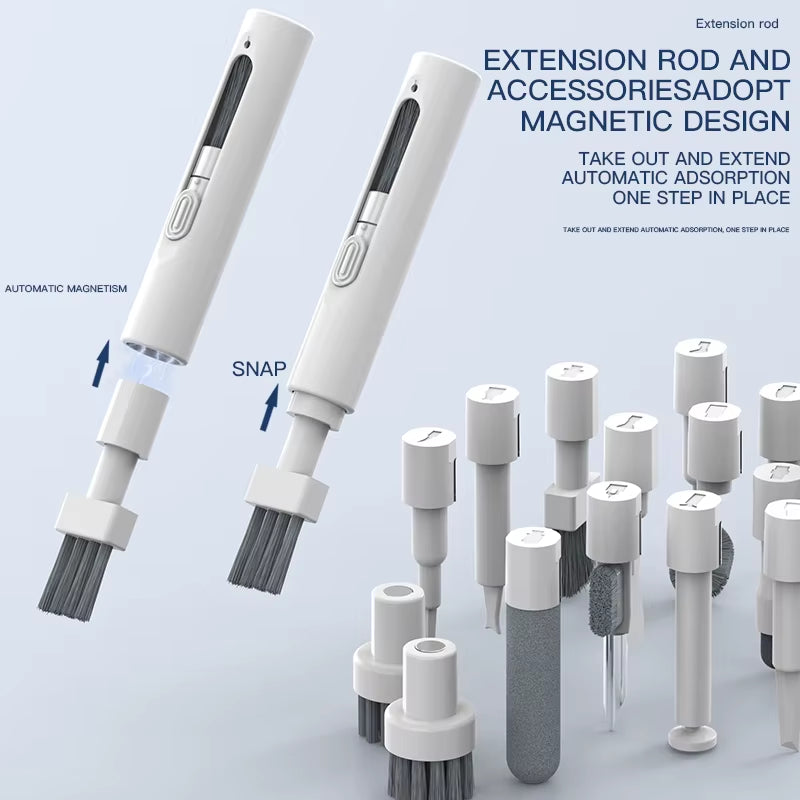 QM33 Magnetic Rotating 33 in 1 Cleaning Kit, Multifunctional Tool Set for Phone Camera Lens Keyboard PC Laptop Screen Drone