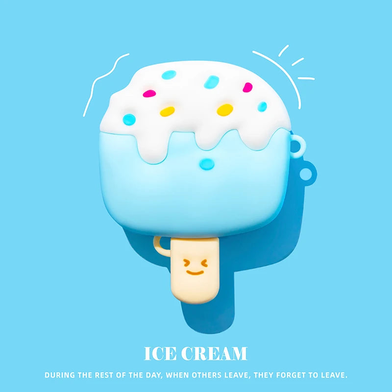 3D Ice Cream Puppy Cartoon Cover for Airpods 4 Case Cute Earphone Case for Airpods Pro 2 Charging Cover for Airpods 4 3 2 1